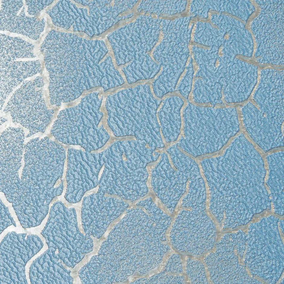 Sky Blue & Champagne Metallic Cloqué