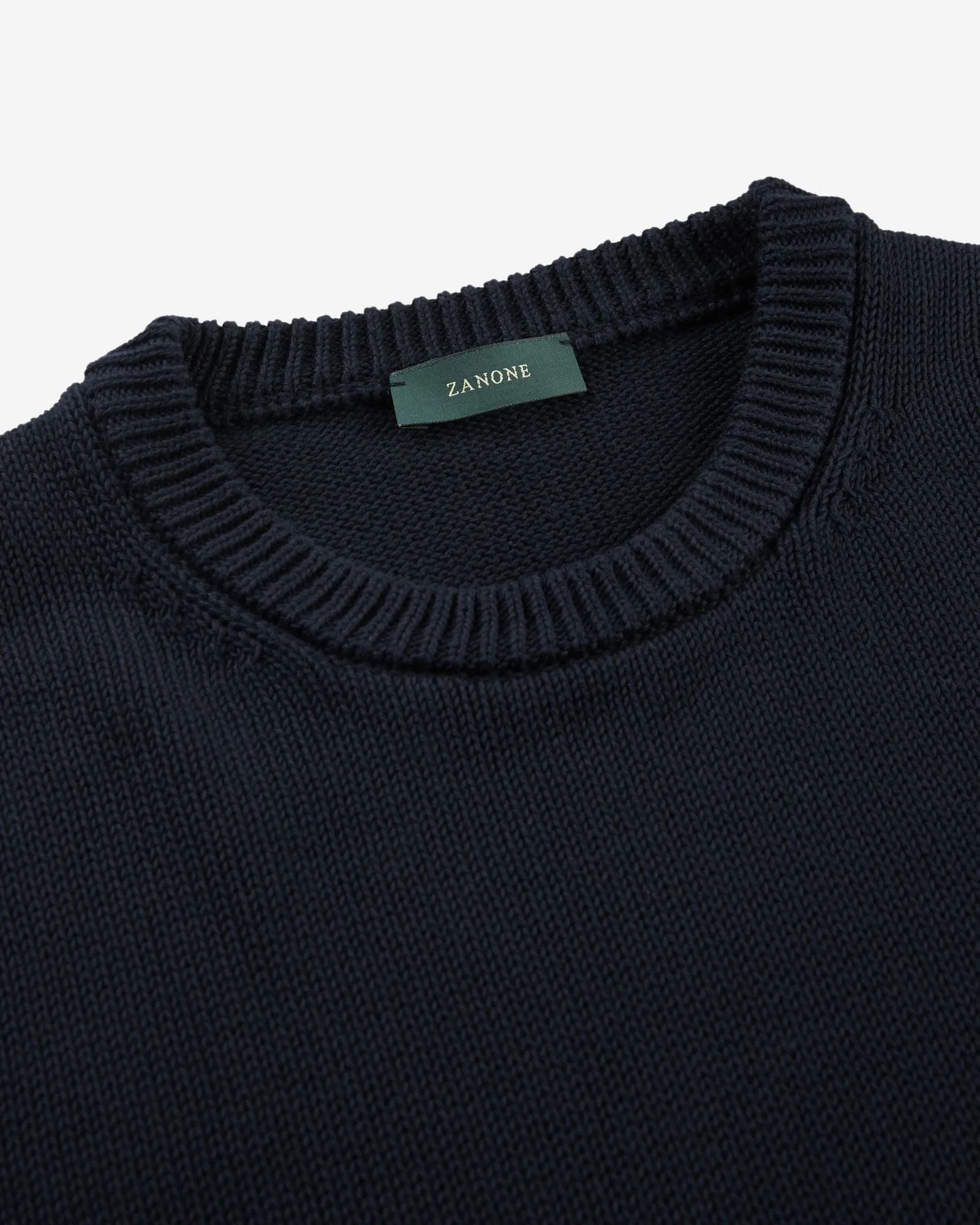 Slim-fit cotton crewneck jumper