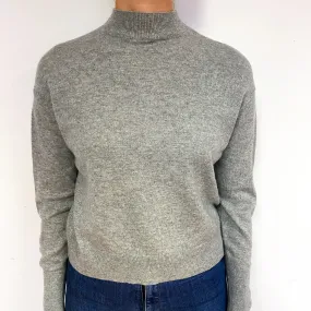 Smoke Grey Cashmere Turtle Neck Jumper Small