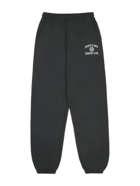 Sporty & Rich Varsity Crest Sweatpants in Faded Black