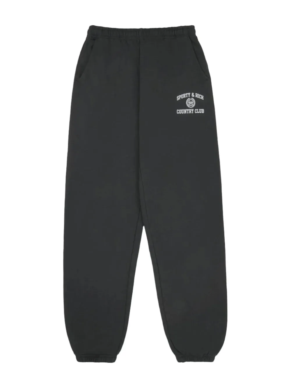 Sporty & Rich Varsity Crest Sweatpants in Faded Black