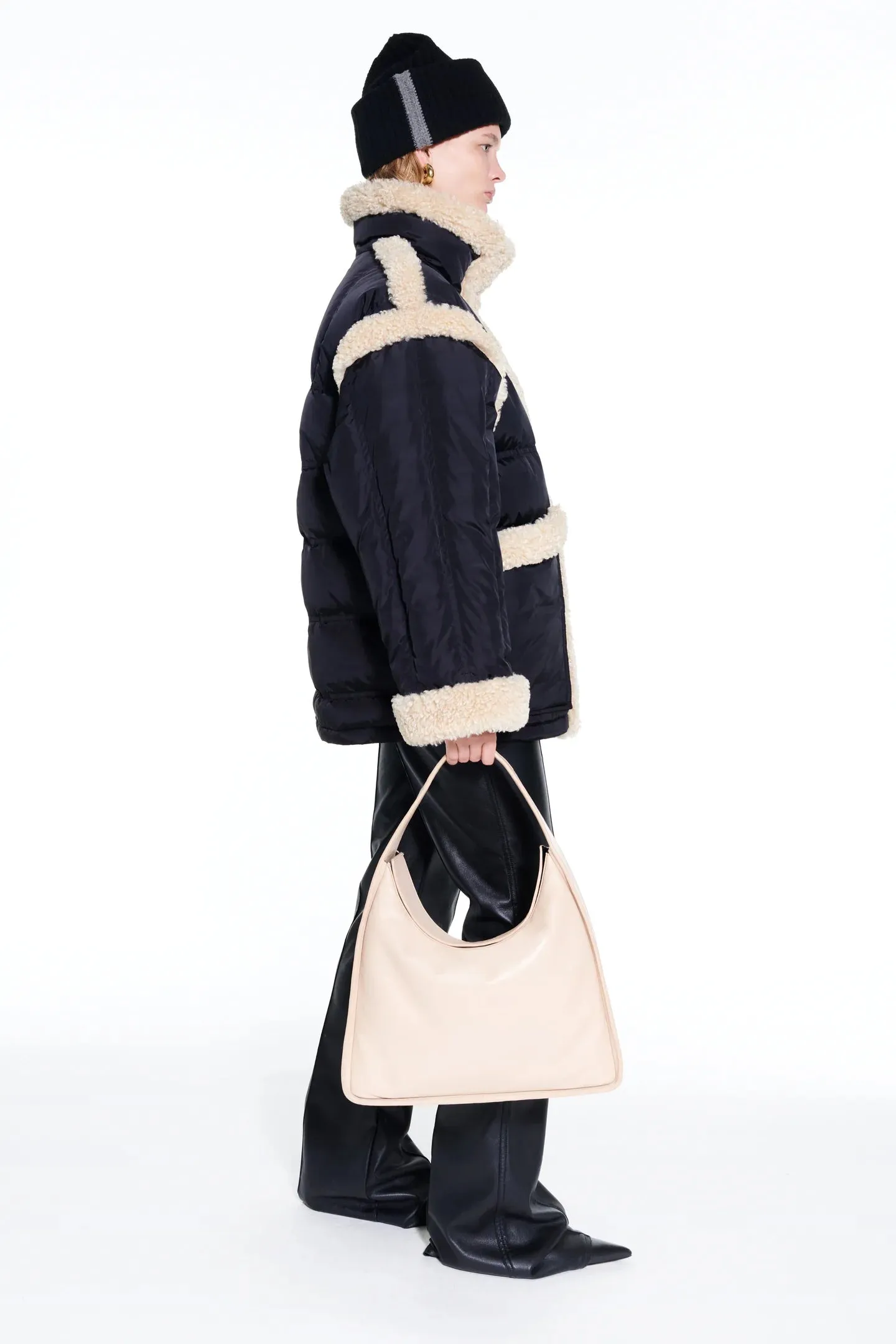 Stand Studio Dorothy Puffer Coat - Black/Natural White