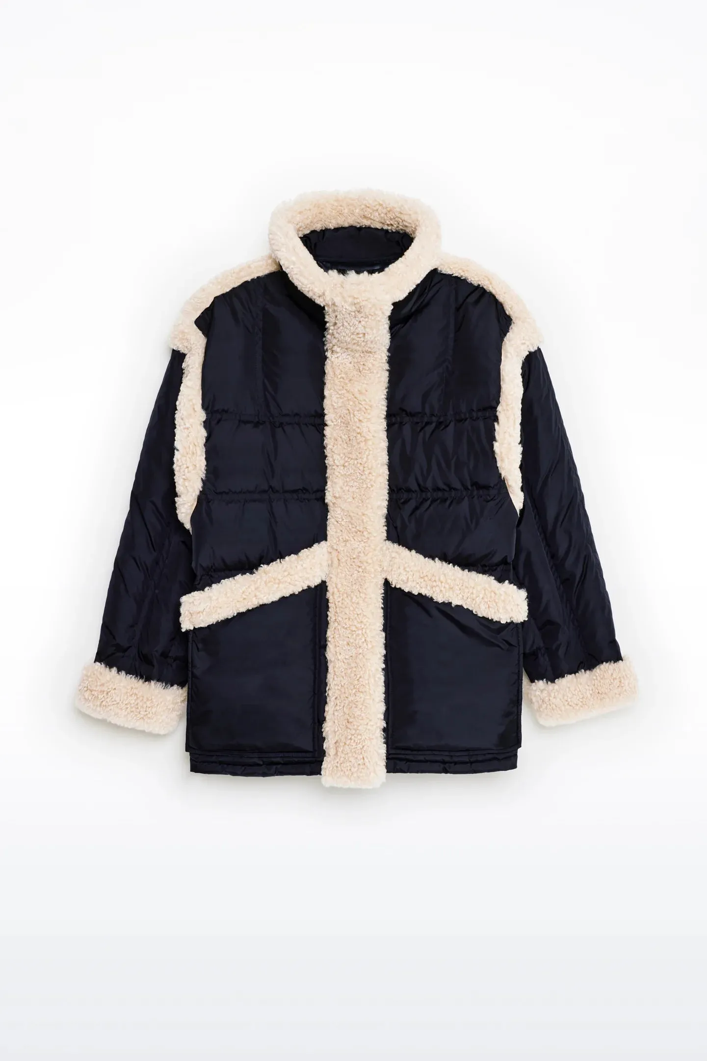 Stand Studio Dorothy Puffer Coat - Black/Natural White