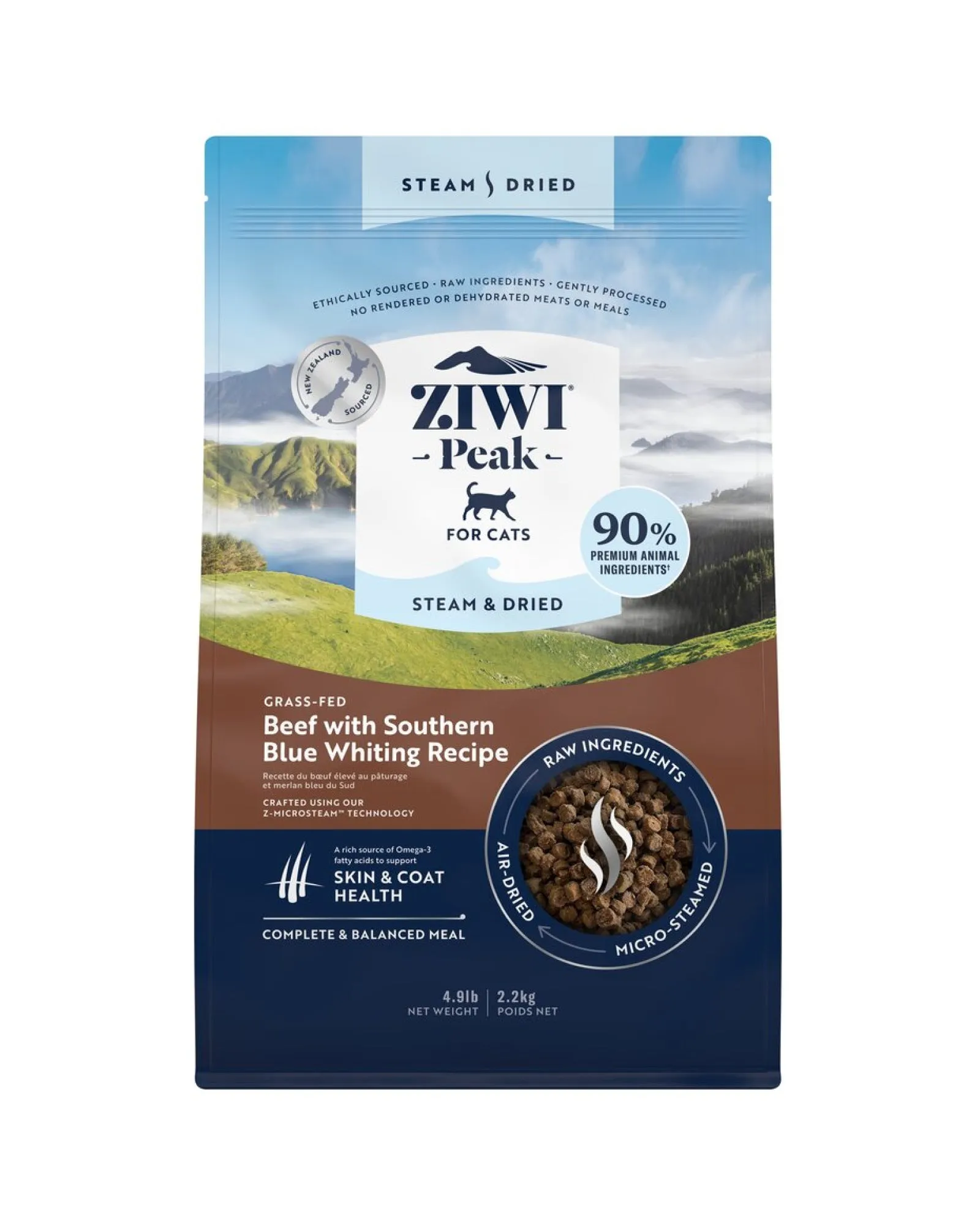 Steam & Dried Beef with Southern Blue Whiting Recipe Cat Food