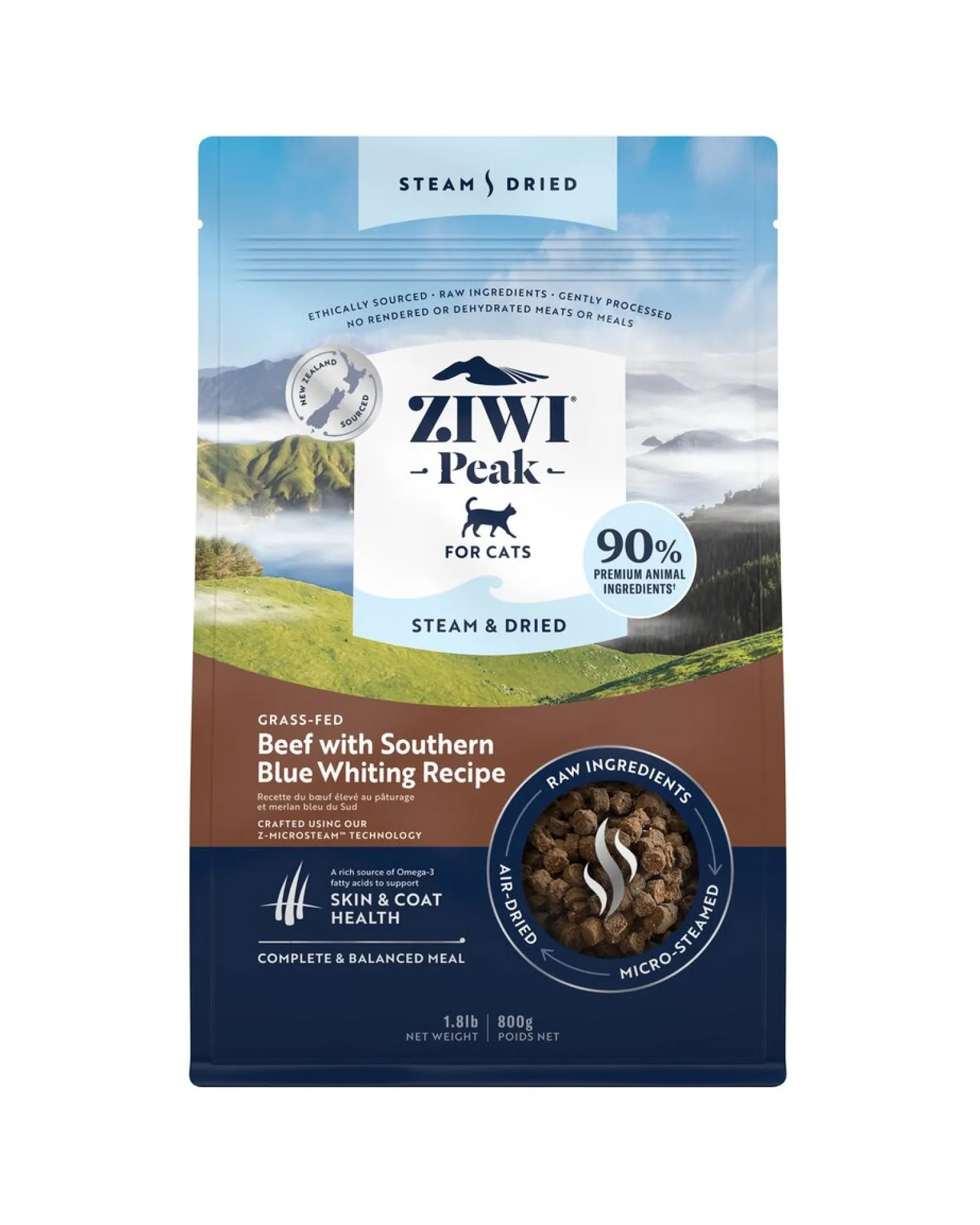 Steam & Dried Beef with Southern Blue Whiting Recipe Cat Food