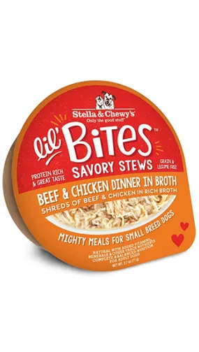 Stella & Chewy's Lil' Bites Savory Stews: Beef & Chicken Dinner in Broth