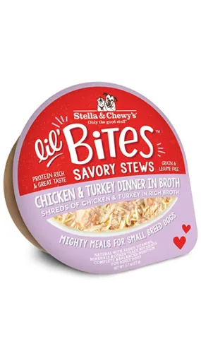 Stella & Chewy's Lil' Bites Savory Stews: Chicken & Turkey Dinner in Broth