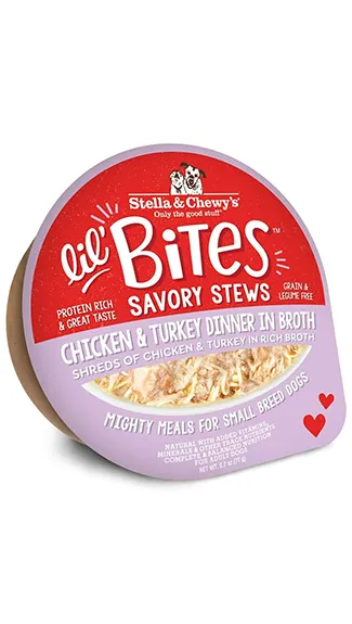 Stella & Chewy's Lil' Bites Savory Stews: Chicken & Turkey Dinner in Broth