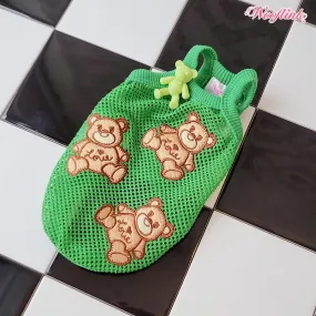 summer bear top - green