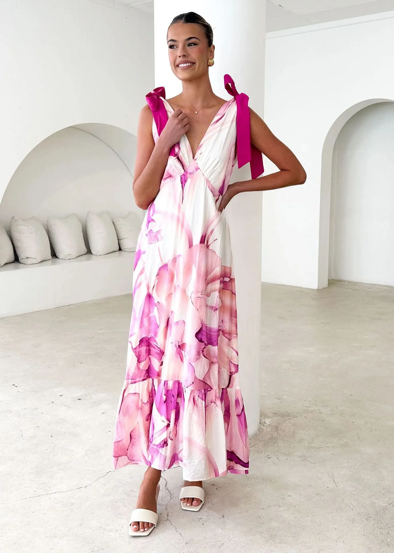 Summer V Neck Sleeveless Printed Dress