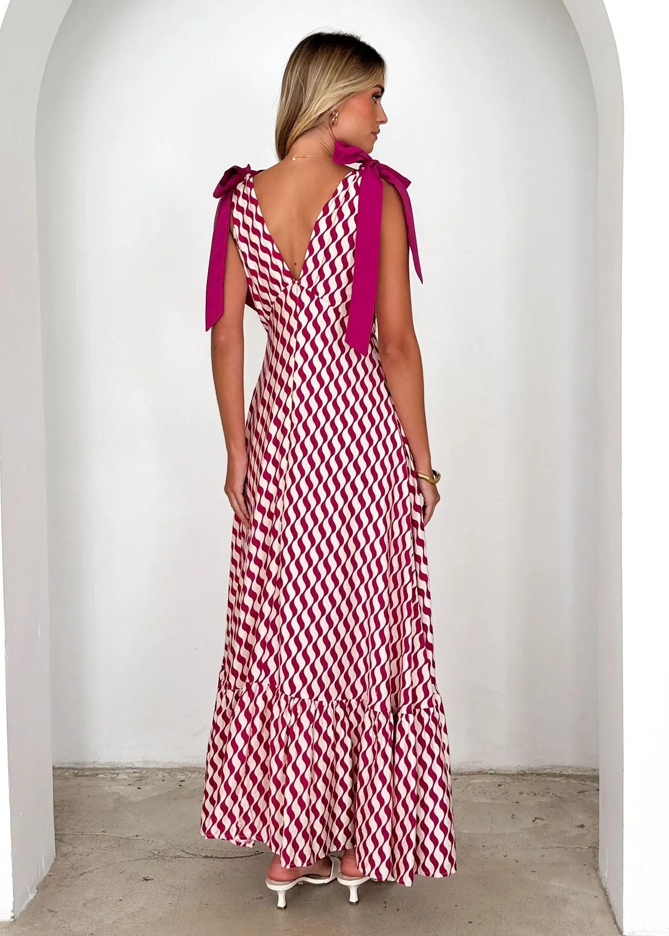 Summer V Neck Sleeveless Printed Dress