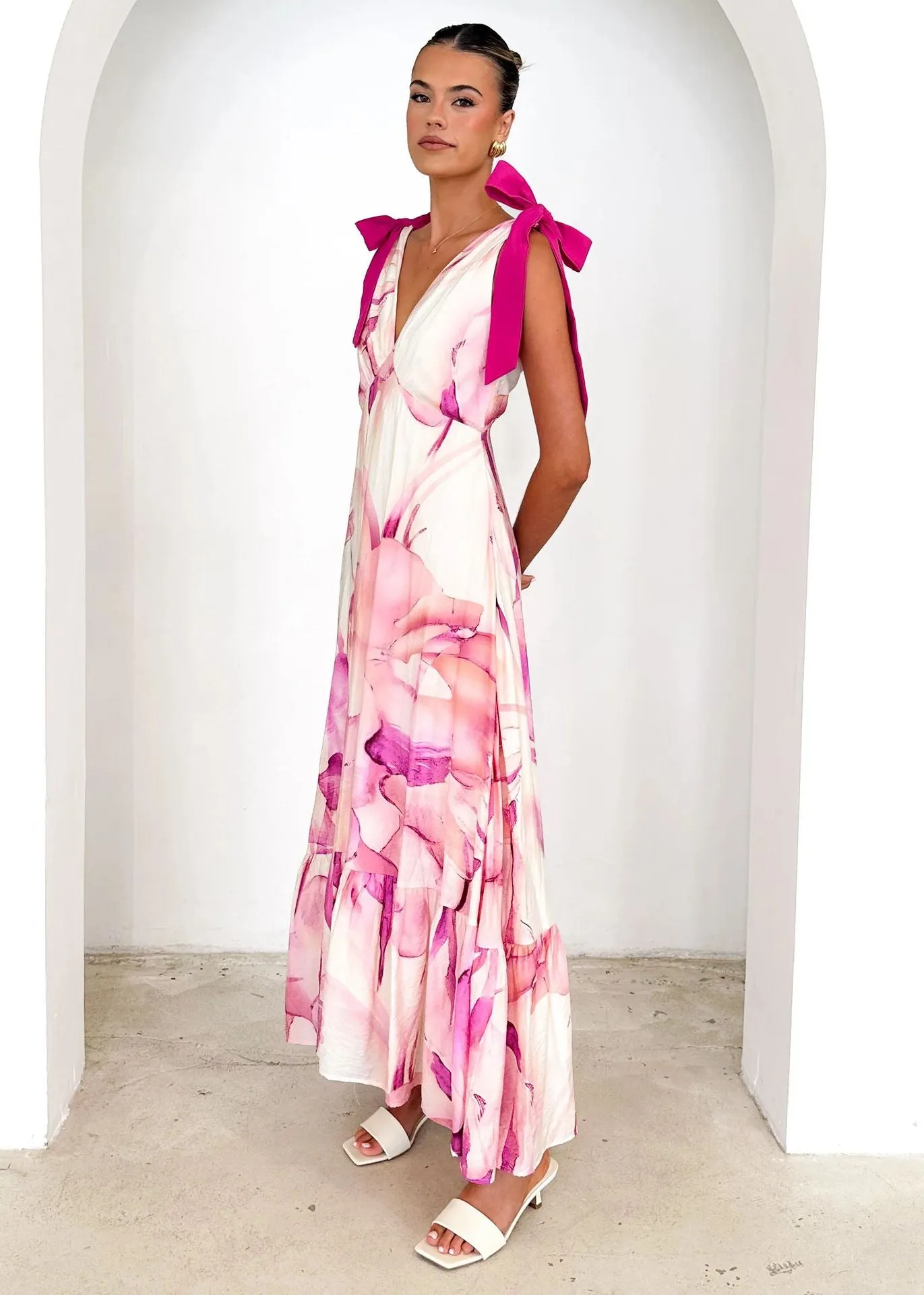 Summer V Neck Sleeveless Printed Dress