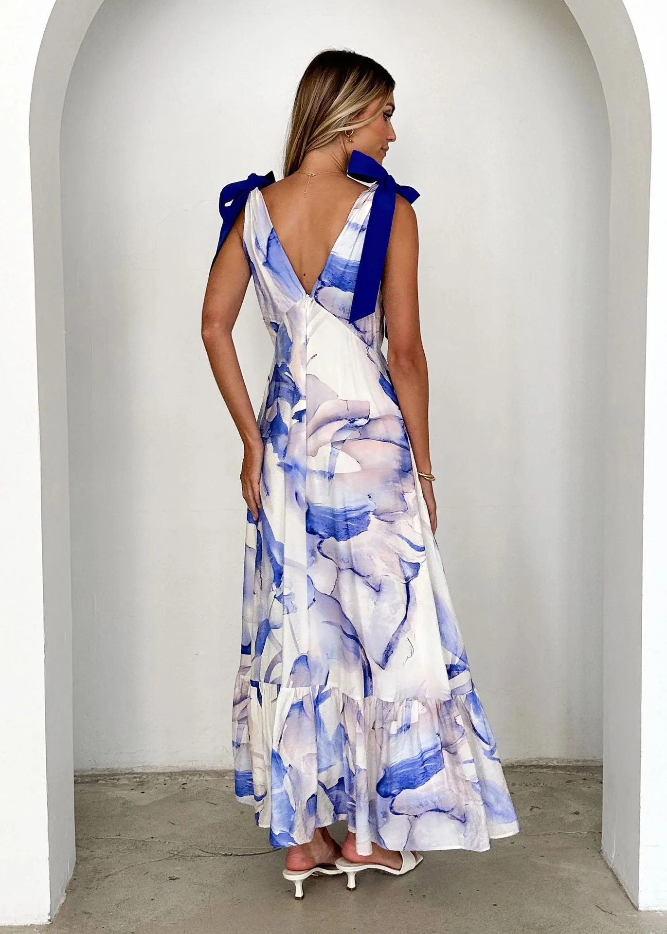 Summer V Neck Sleeveless Printed Dress