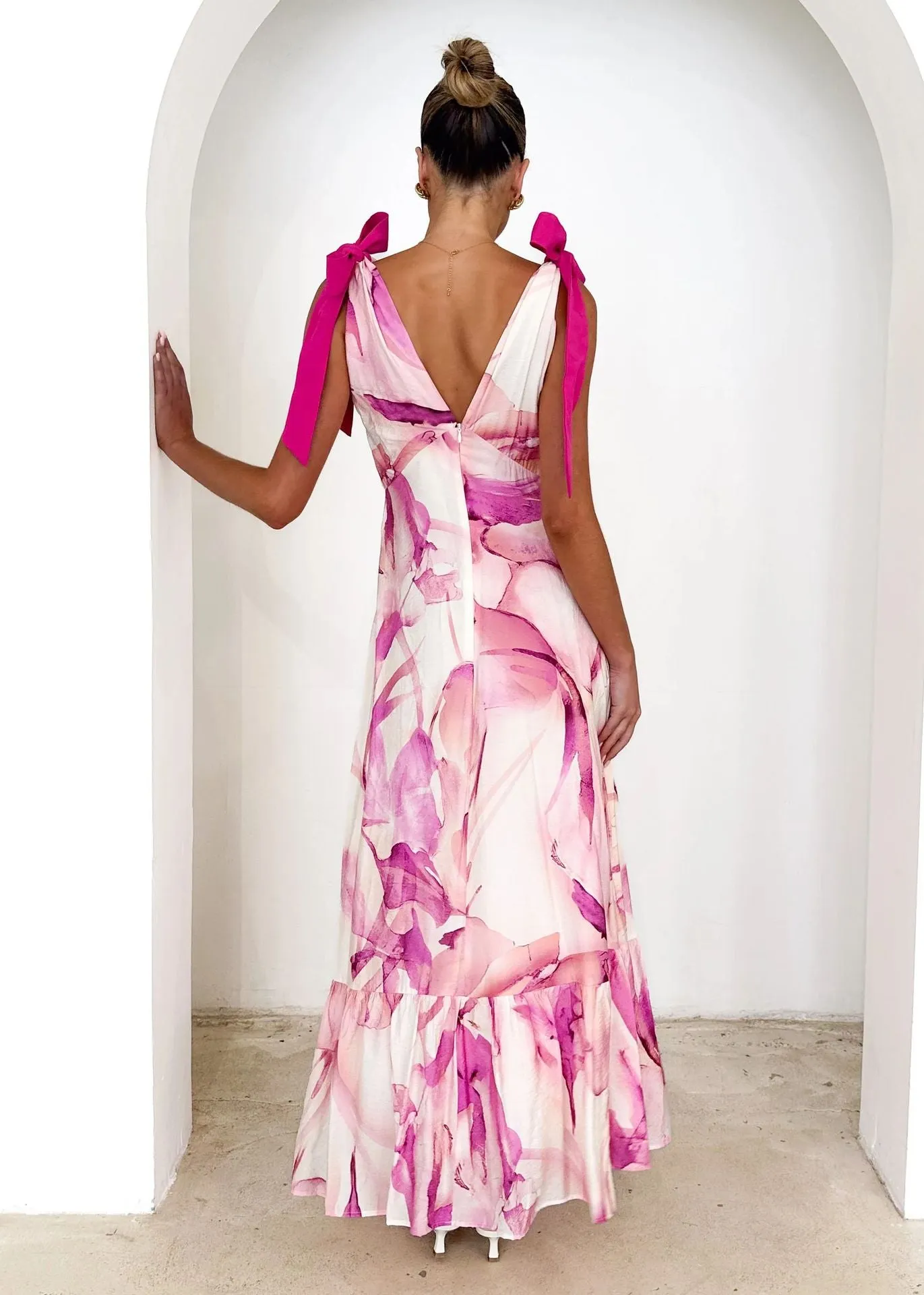 Summer V Neck Sleeveless Printed Dress
