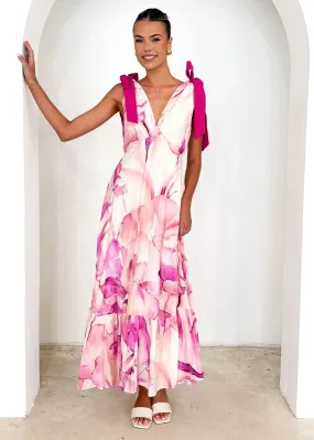 Summer V Neck Sleeveless Printed Dress
