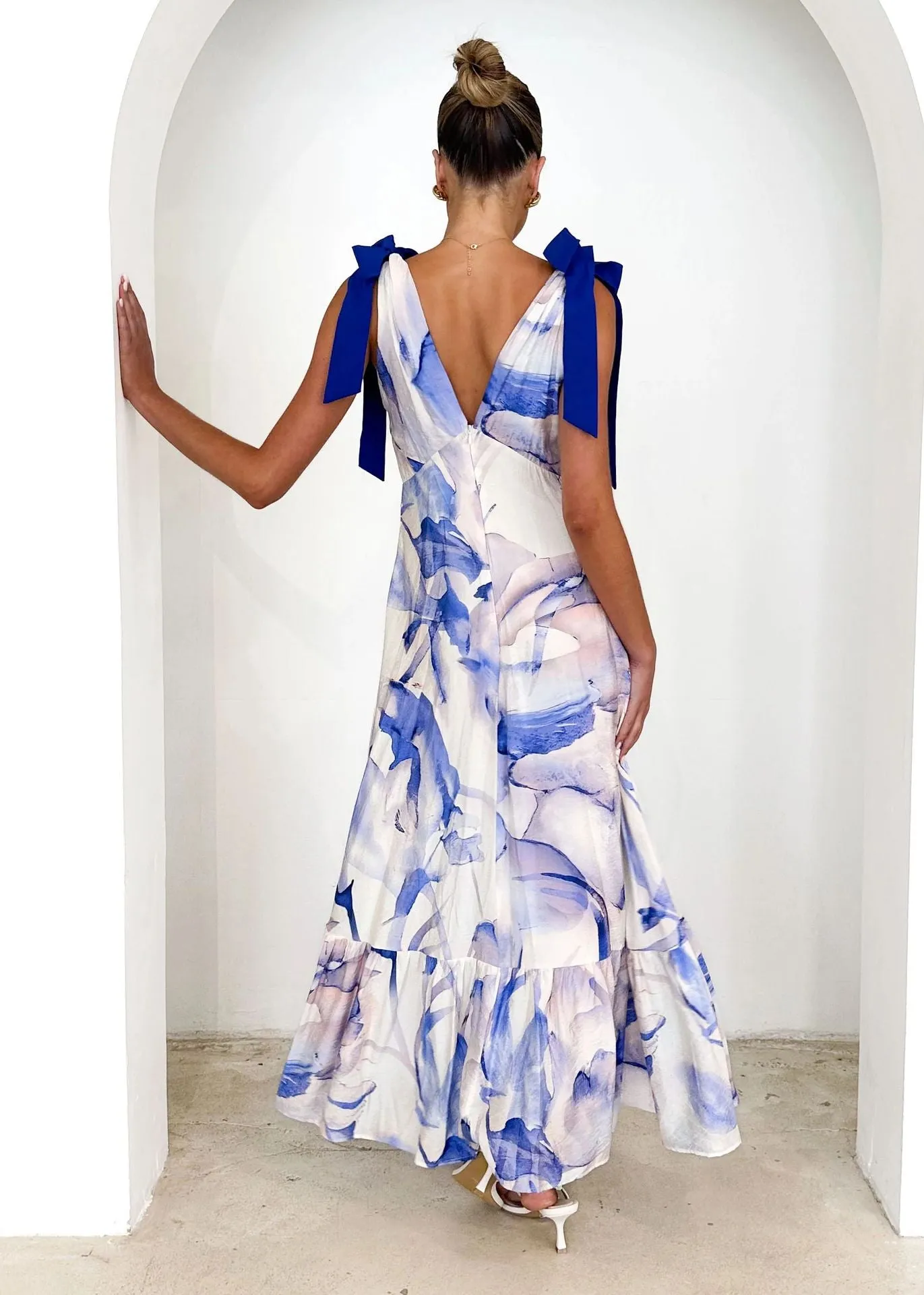 Summer V Neck Sleeveless Printed Dress