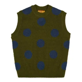 TEDDY FUR DOT KNIT SWEATER VEST