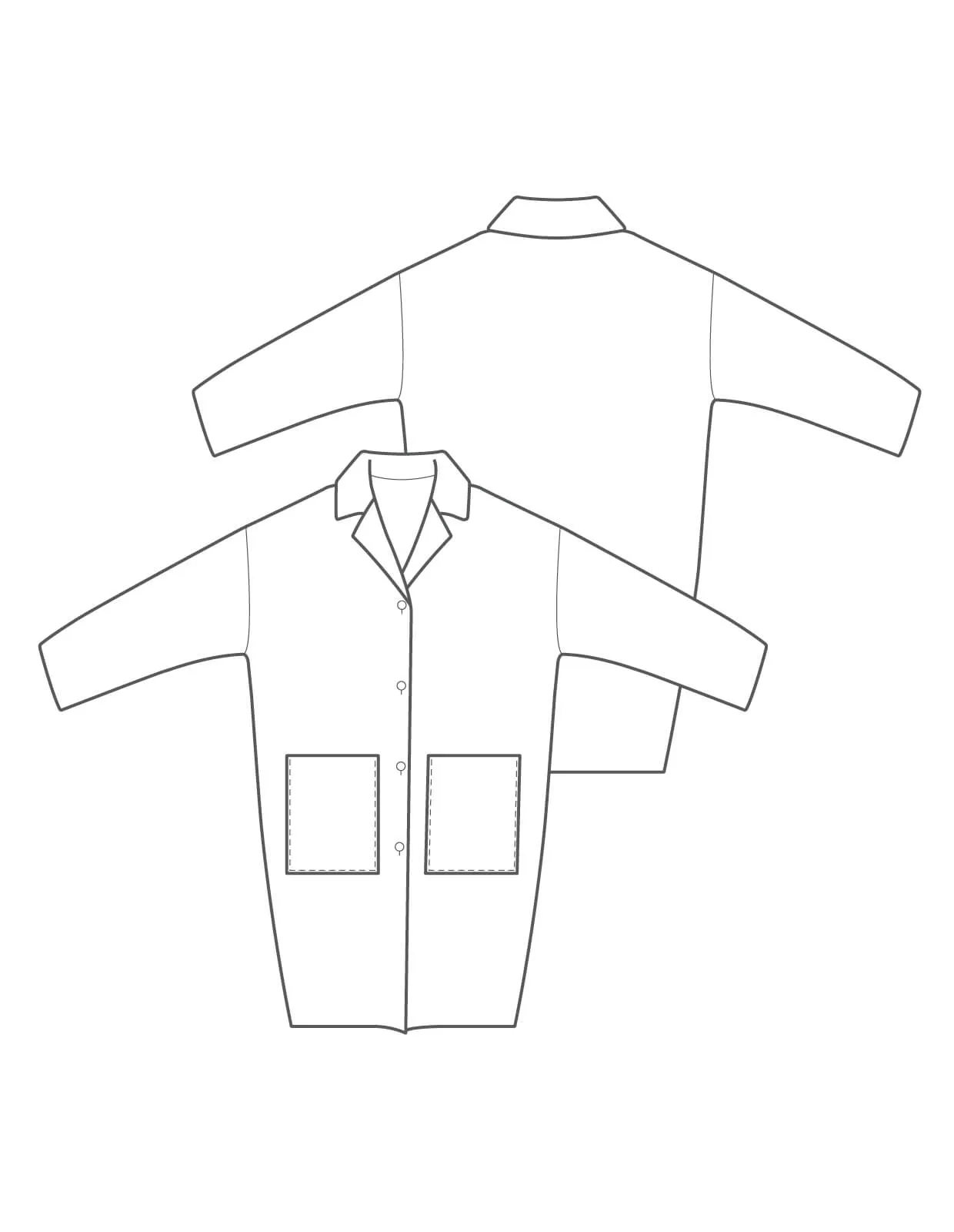 The Maker's Atelier 02, The Unlined Raw-edged Coat PDF Pattern, with or without printing