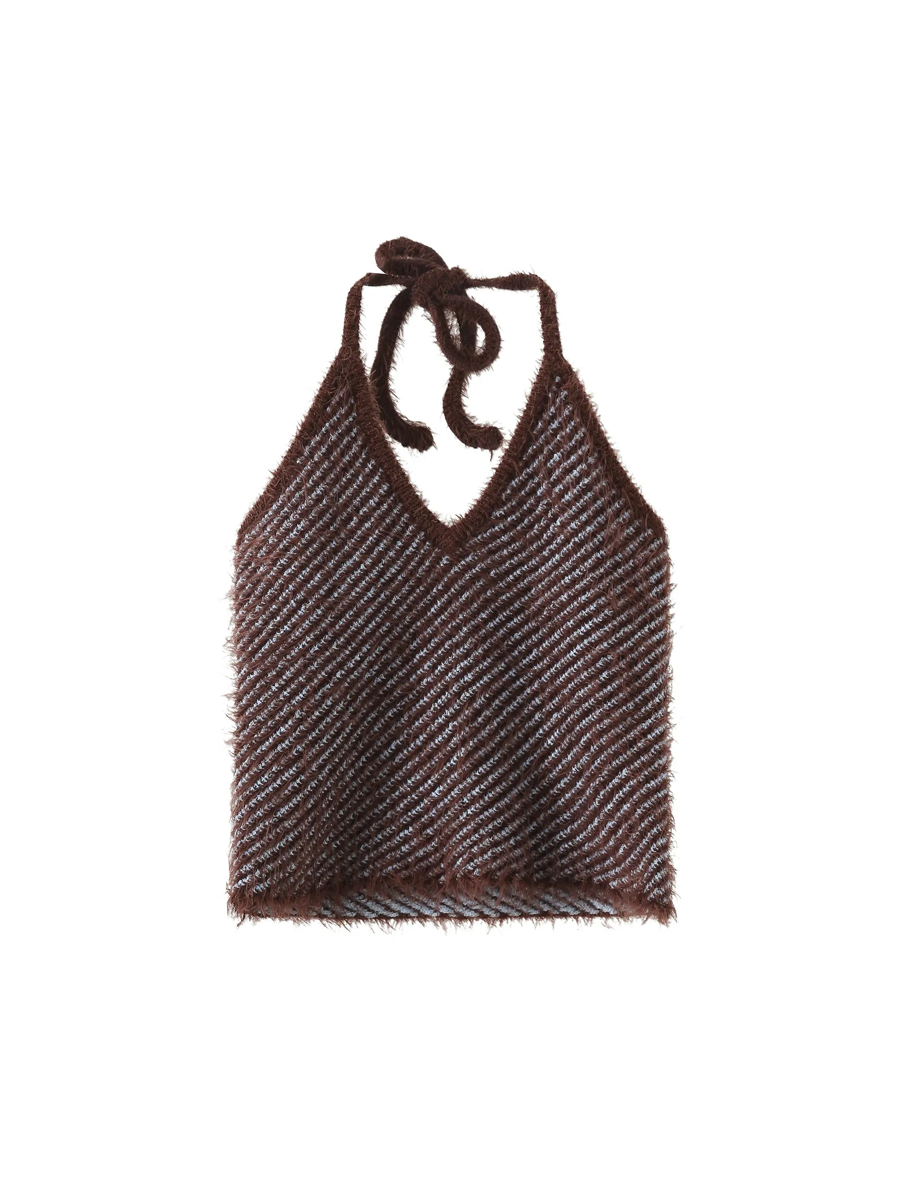 Thin Knit Cropped Halter Top