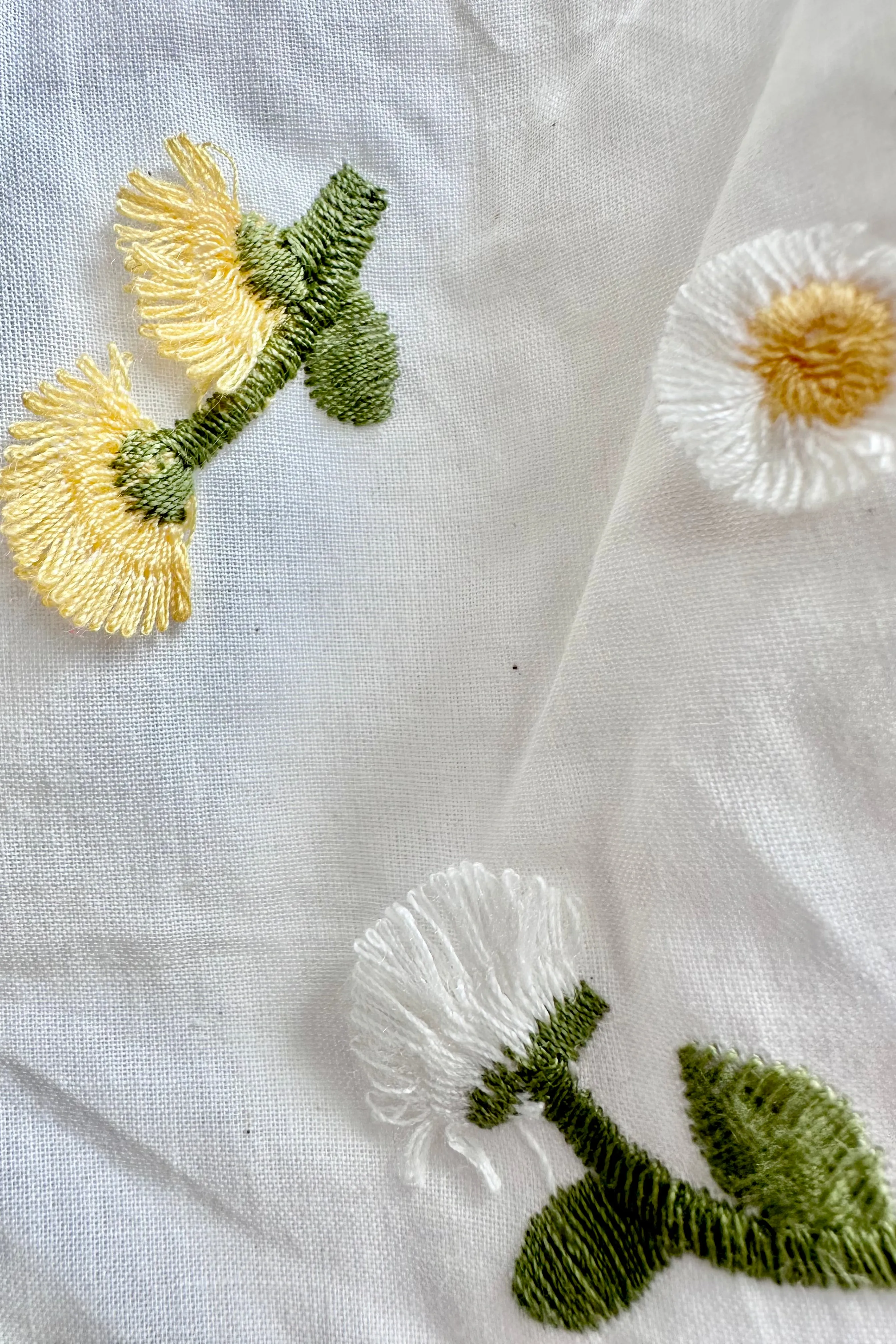 Tie Shoulder Embroidered Cotton Maxi Dress