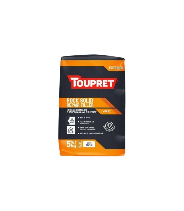 Toupret Exterior Rock Solid Repair Filler - Mur Ex - White - Powder