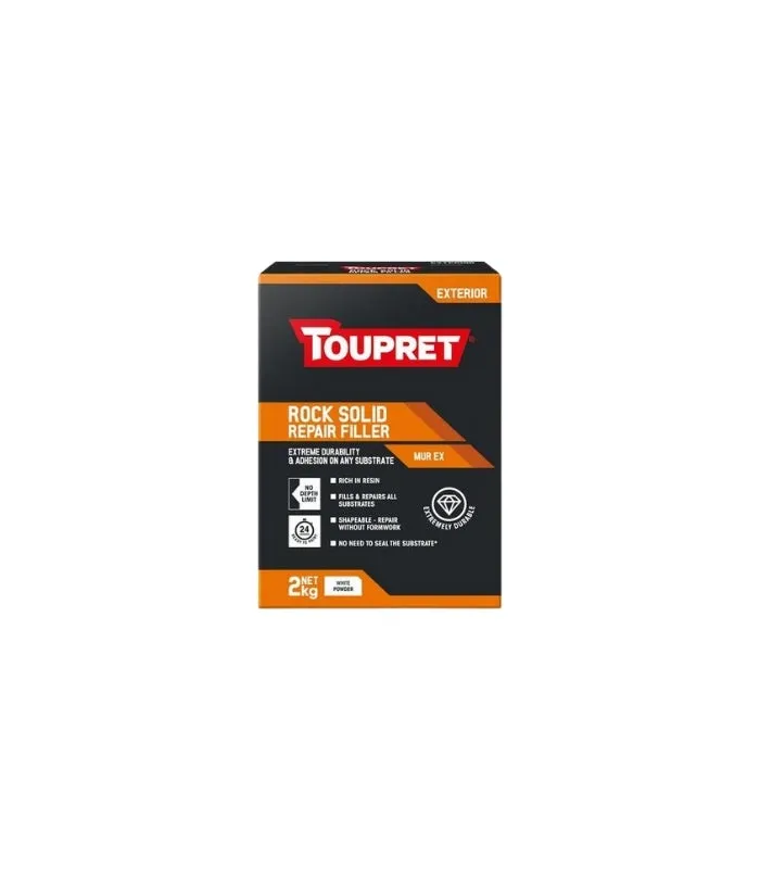 Toupret Exterior Rock Solid Repair Filler - Mur Ex - White - Powder