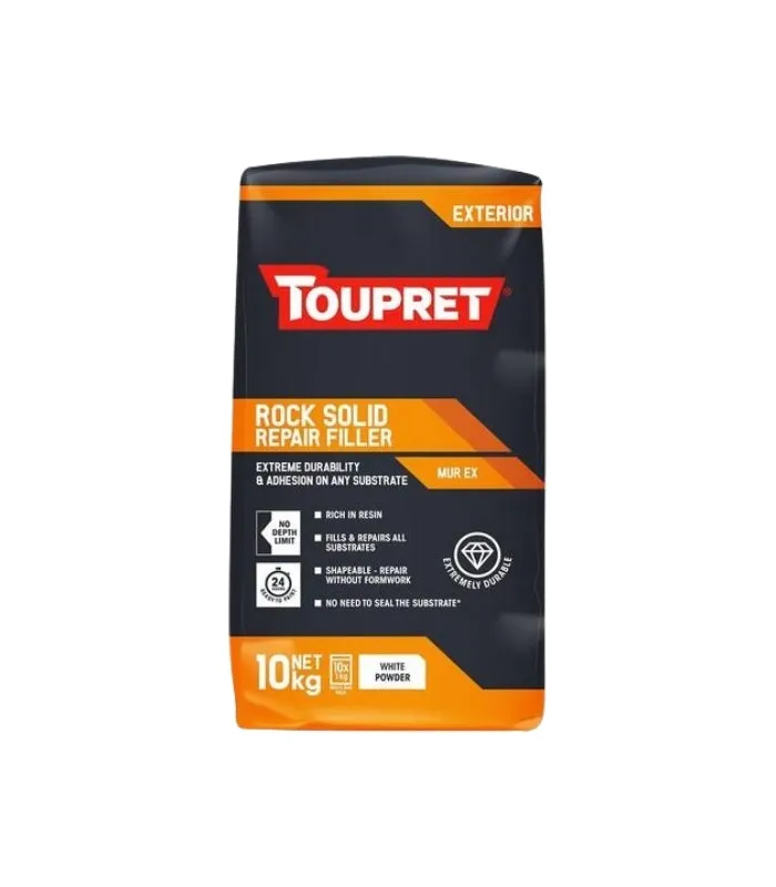 Toupret Exterior Rock Solid Repair Filler - Mur Ex - White - Powder