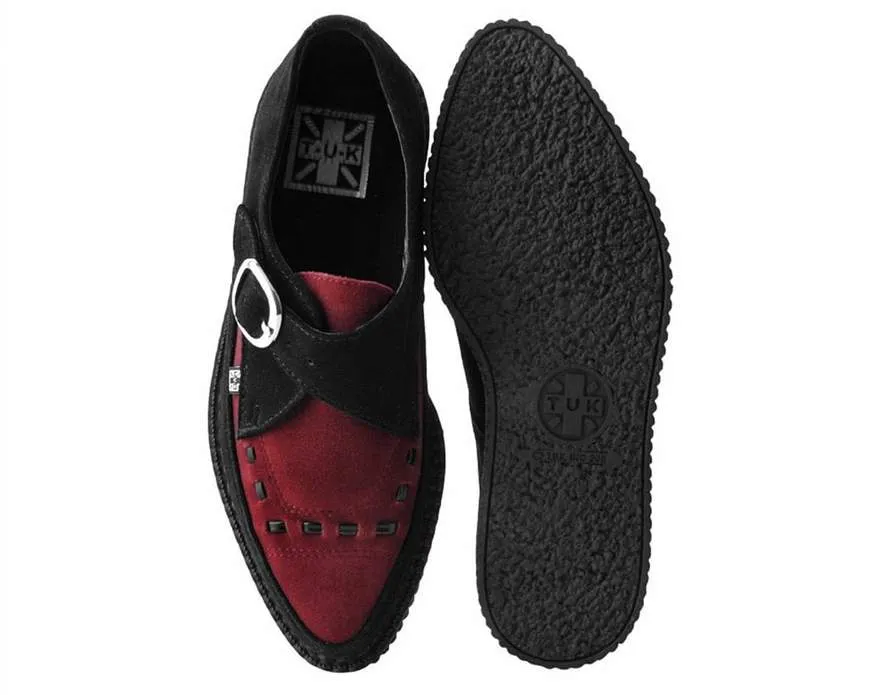 TUK Burgundy Suede Pointed Creeper A9592