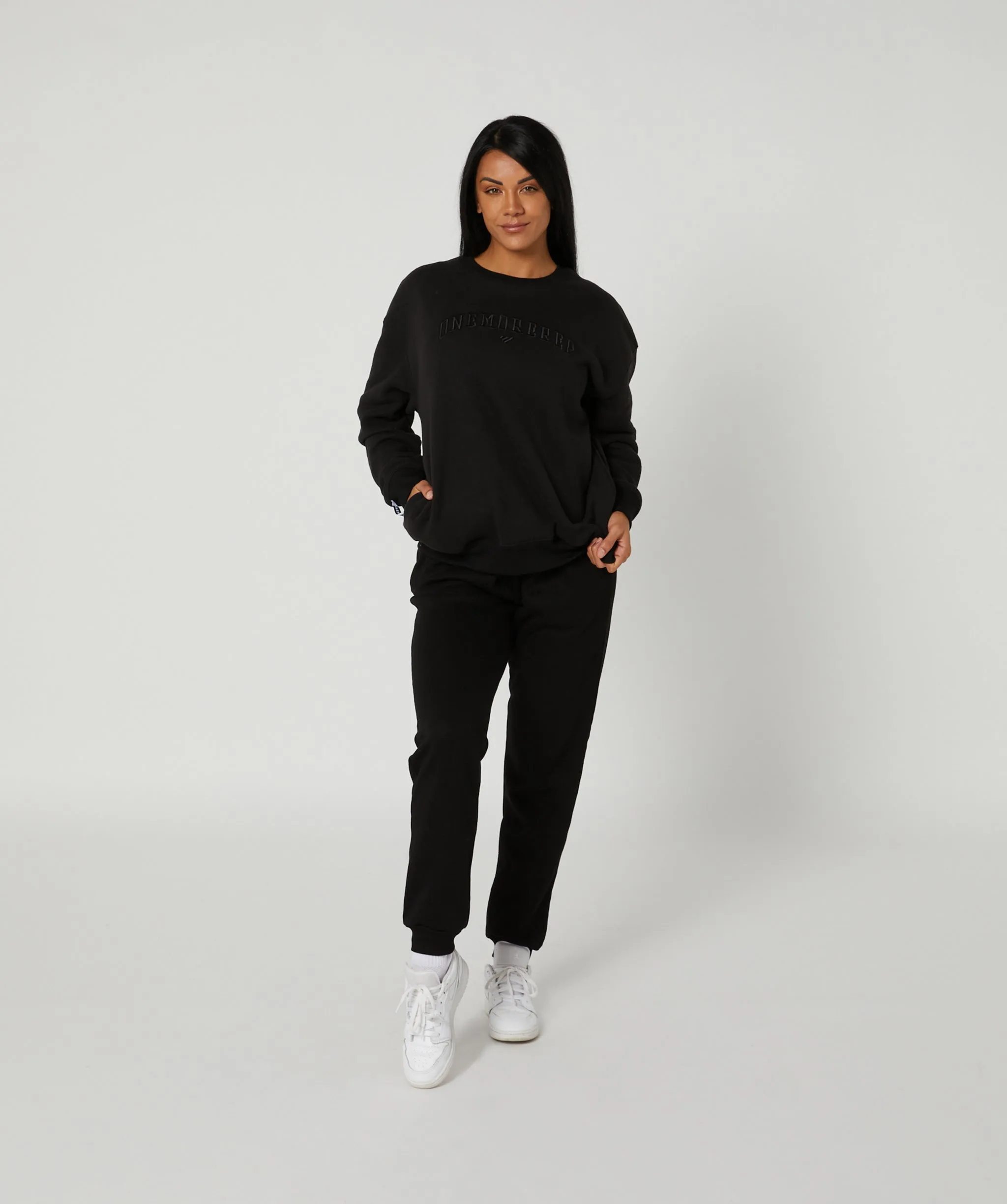 Varsity Crewneck Jumper (Black) by OneMoreRep