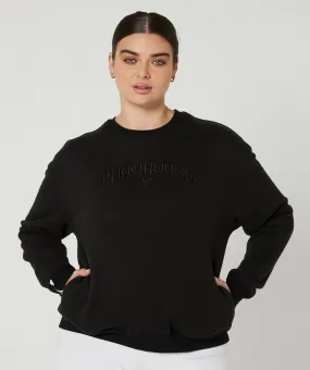 Varsity Crewneck Jumper (Black) by OneMoreRep
