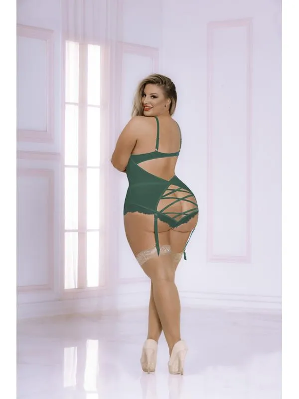 Velvet Crush Teddy STM-11017X-Green-3X/4X