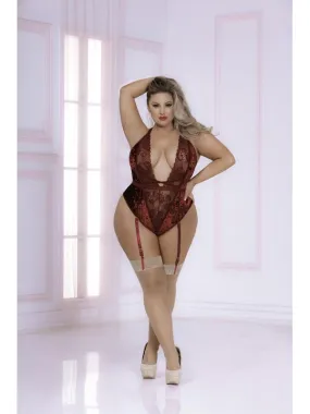 Velvet Crush Teddy STM-11061X-Wine-1X/2X
