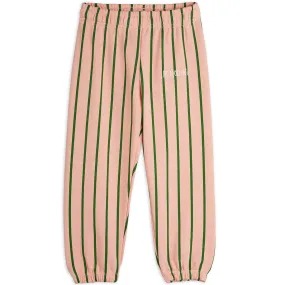 Vertical Stripe Sweatpants in Pink by Mini Rodini