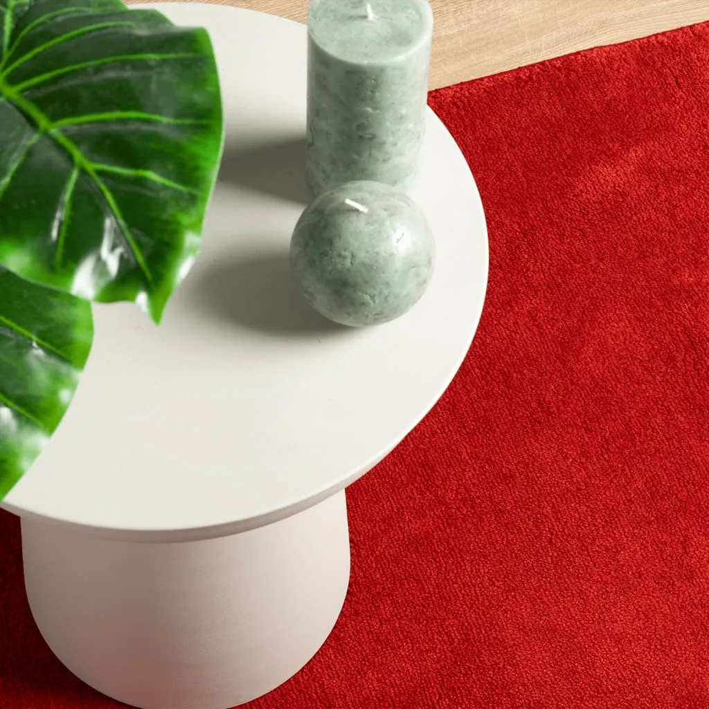 vidaXL OVIEDO Short Pile Rug - Luxurious Red 200x200 cm | Modern Home Decor Carpet