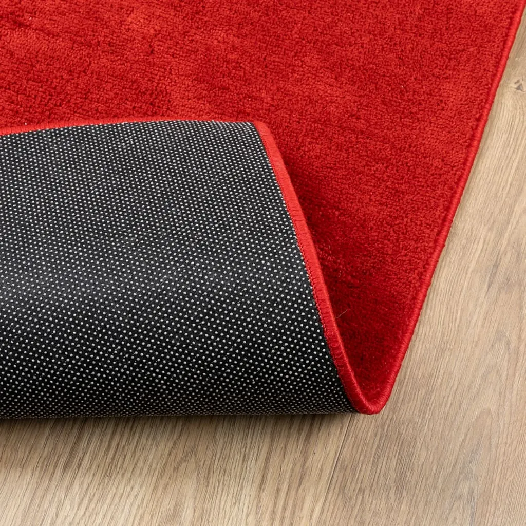 vidaXL OVIEDO Short Pile Rug - Luxurious Red 200x200 cm | Modern Home Decor Carpet