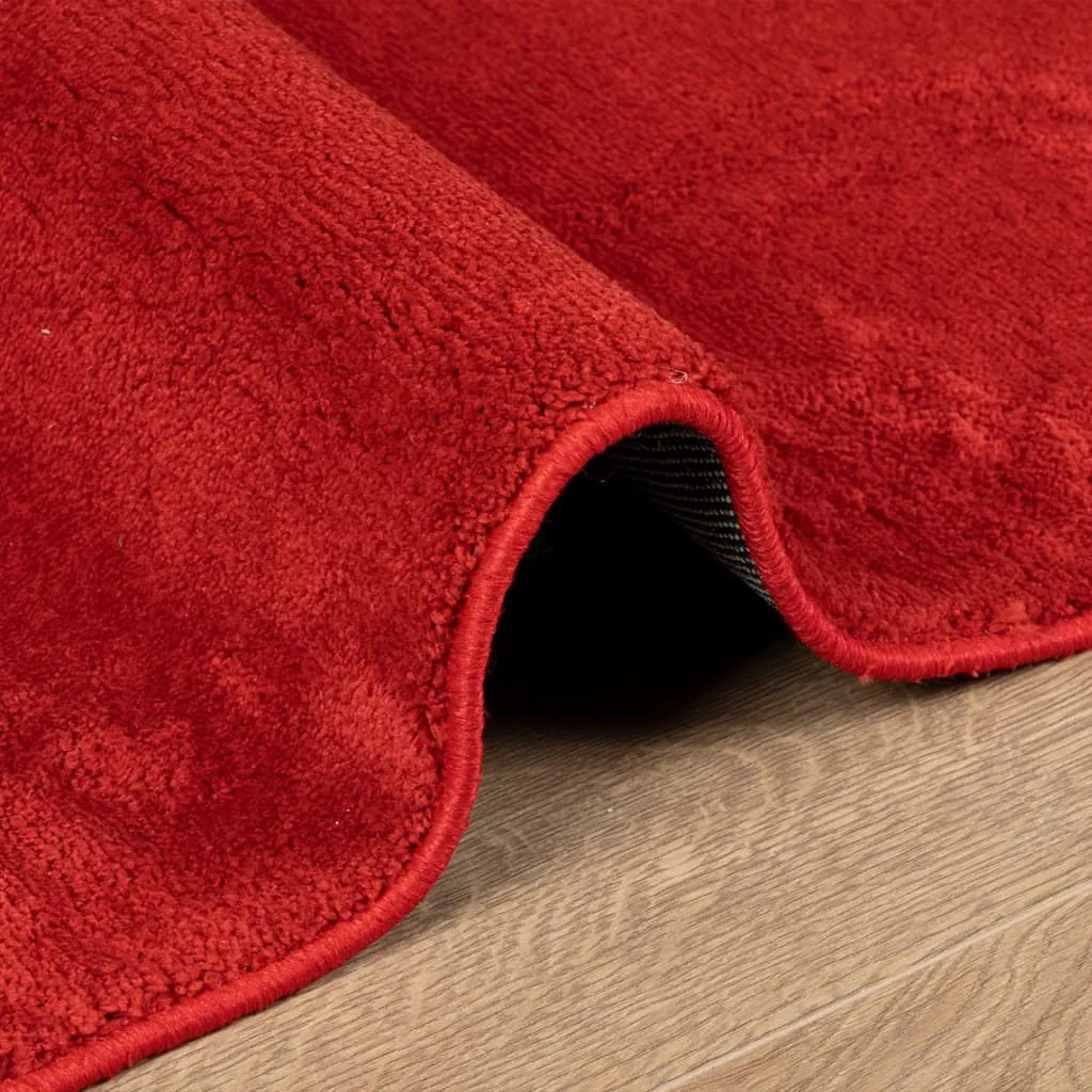 vidaXL OVIEDO Short Pile Rug - Luxurious Red 200x200 cm | Modern Home Decor Carpet