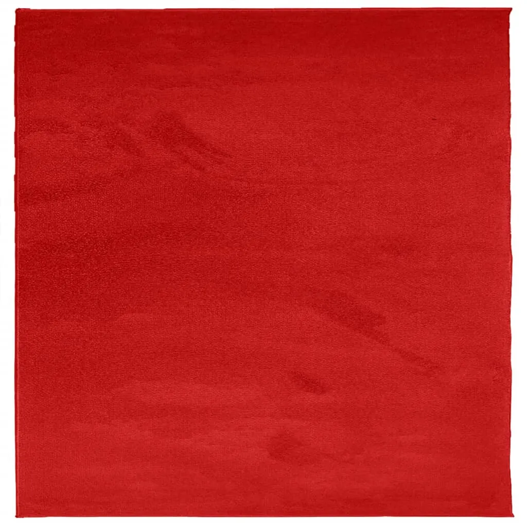 vidaXL OVIEDO Short Pile Rug - Luxurious Red 200x200 cm | Modern Home Decor Carpet