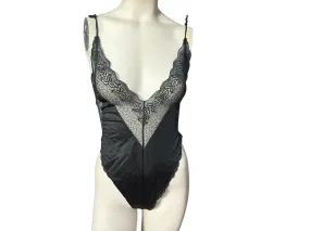 Vintage 80's  black high cut teddy M
