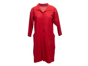Vintage Red Issey Miyake Knee-Length Tunic Dress Size US S/M