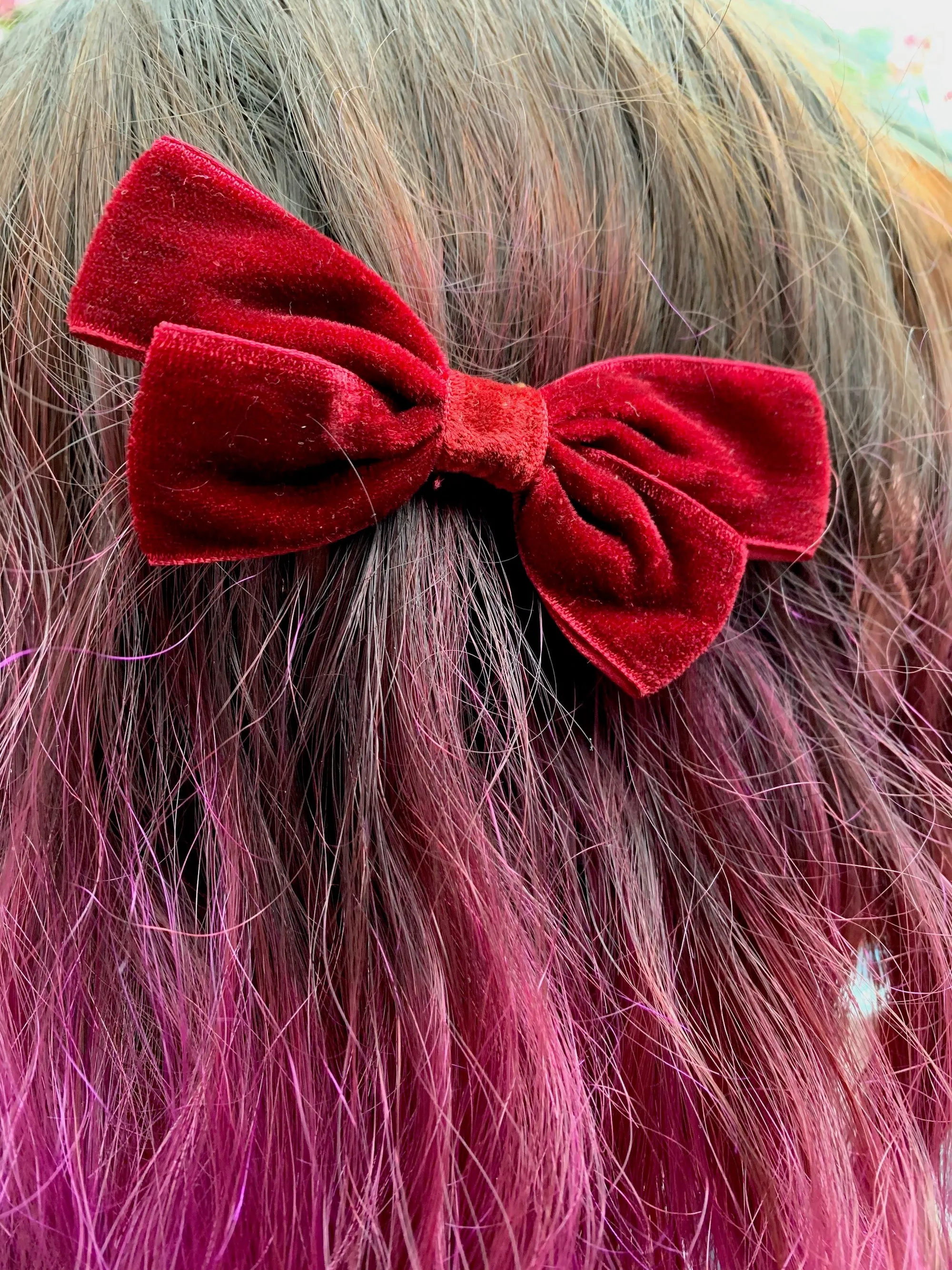 Vintage Velvet Bow Hair Clip - Choice of Colours - Made in Japan