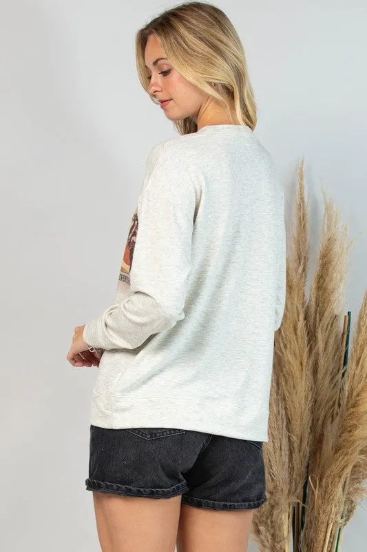 Vintage Western Rodeo Graphic Long Sleeve French Terry Sweatshirt