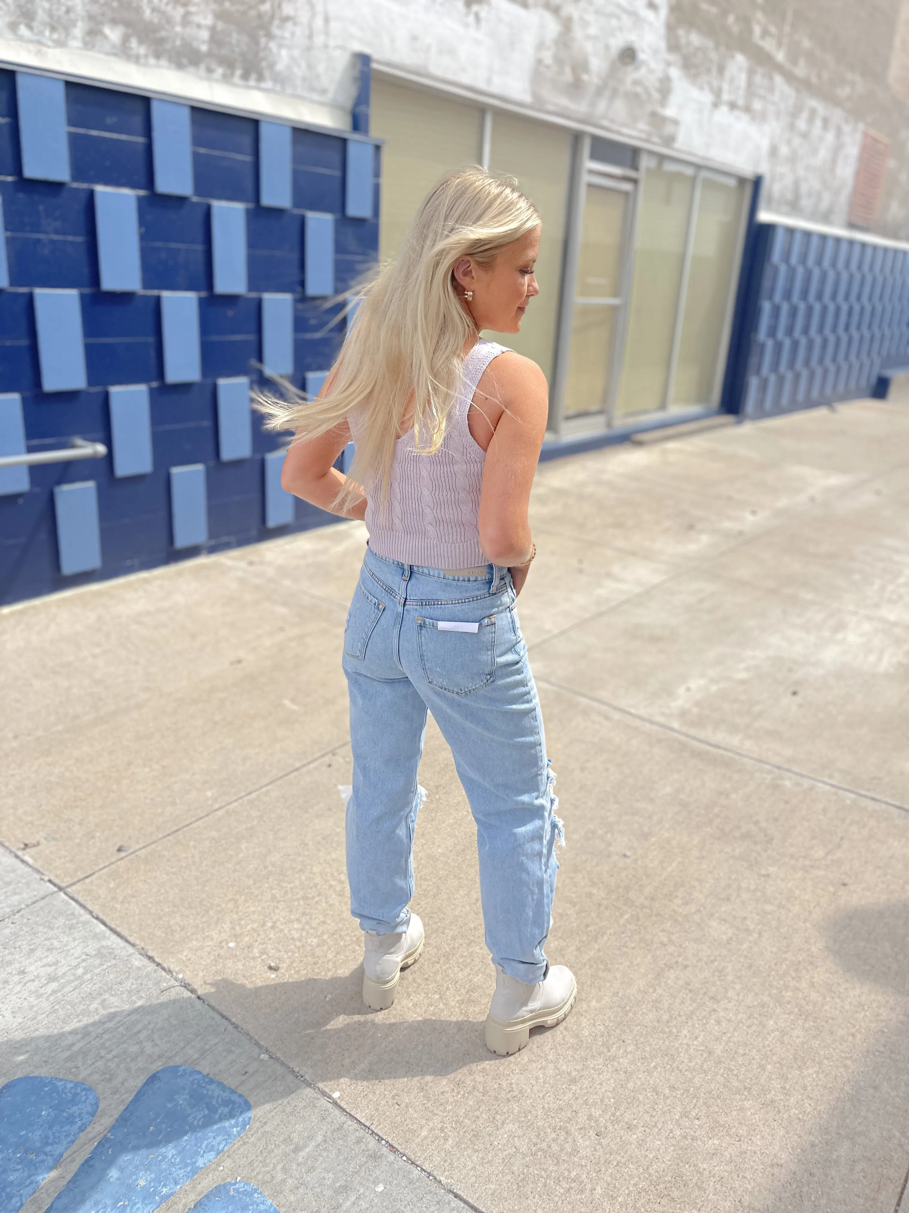 Violet Sleeveless Sweater Top