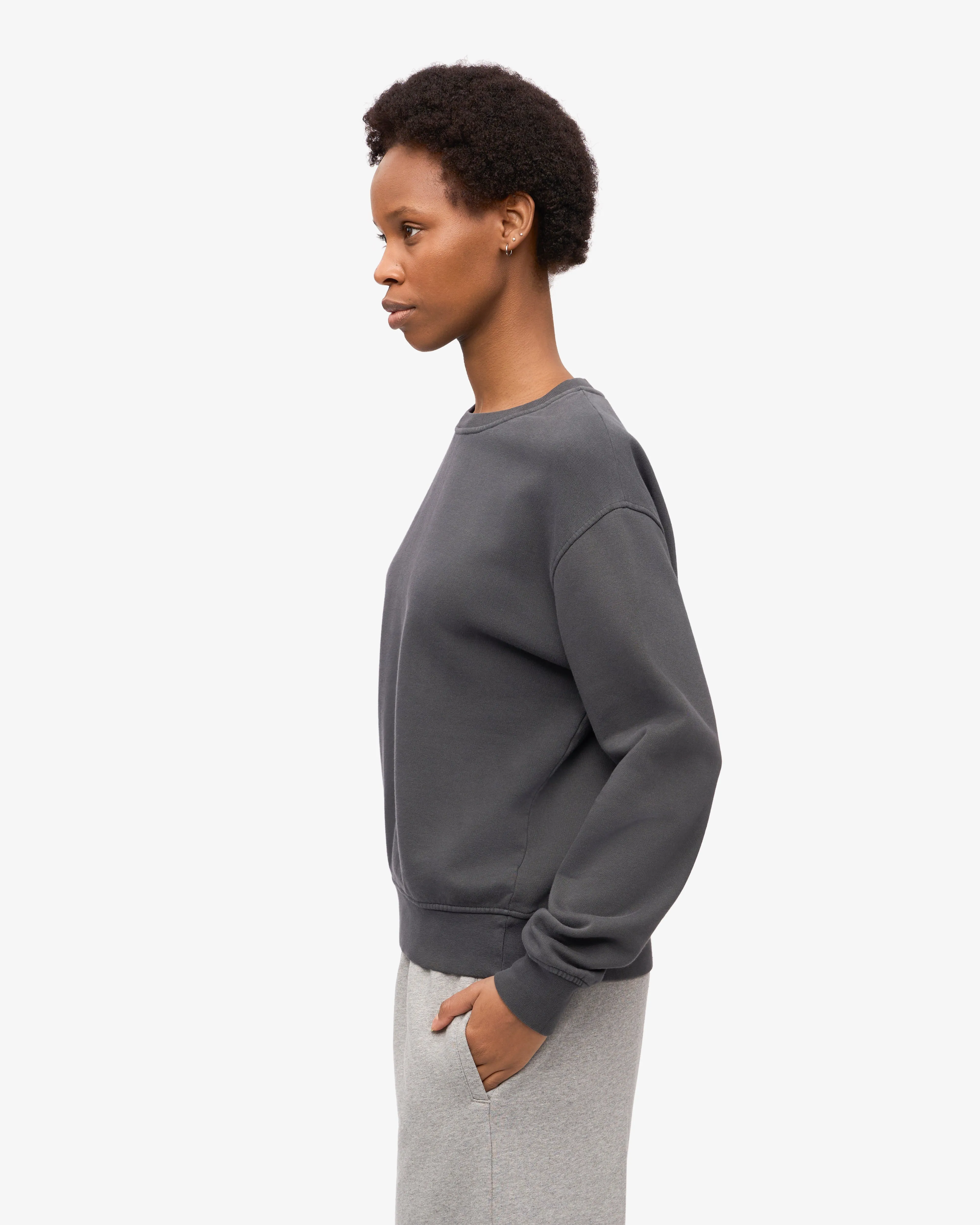 Women Classic Organic Crew - Lava Grey