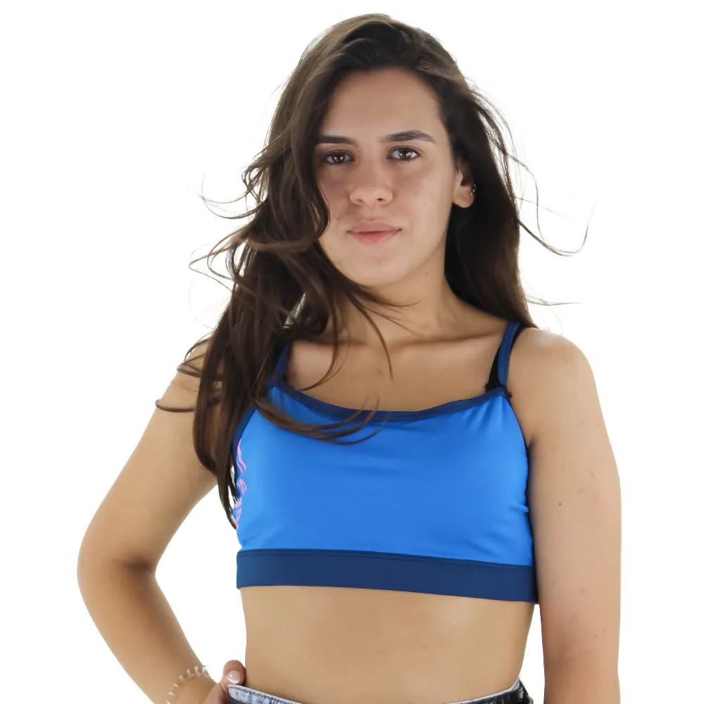 Women's Color Blocks Sport Bra,Blue