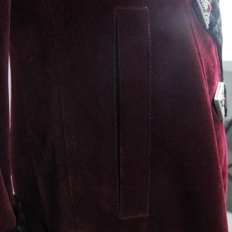 Women's Goth Velvet Tail Coat