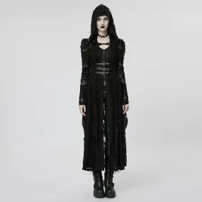 Women's Gothic Ripped Two-piece Coat with Hood