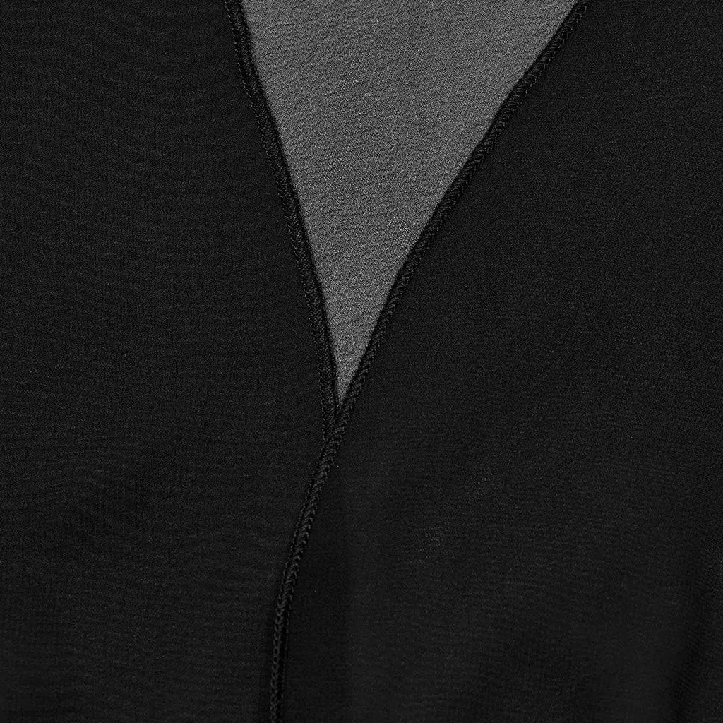 Women's Gothic Sheer Ruffled Loose Coat Black