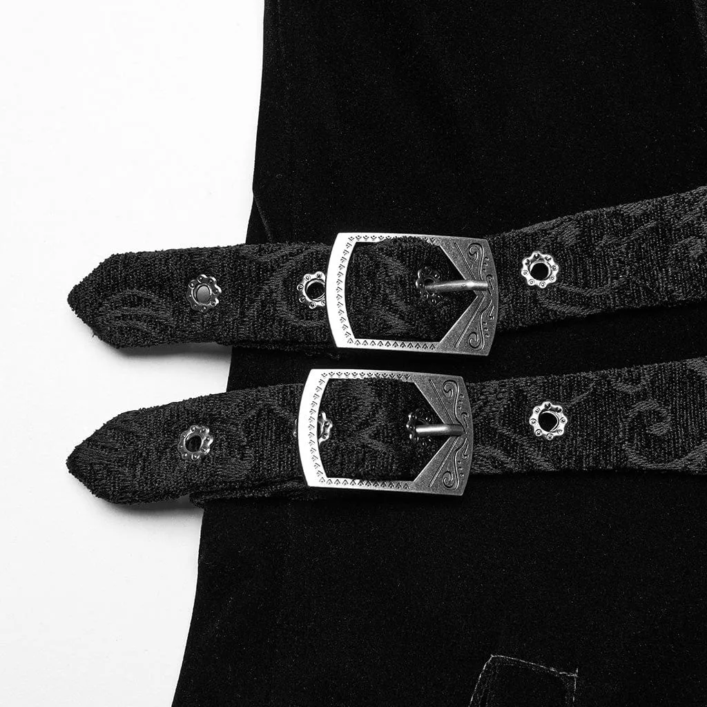 Women's Gothic Stand Collar Velvet Splice Coat