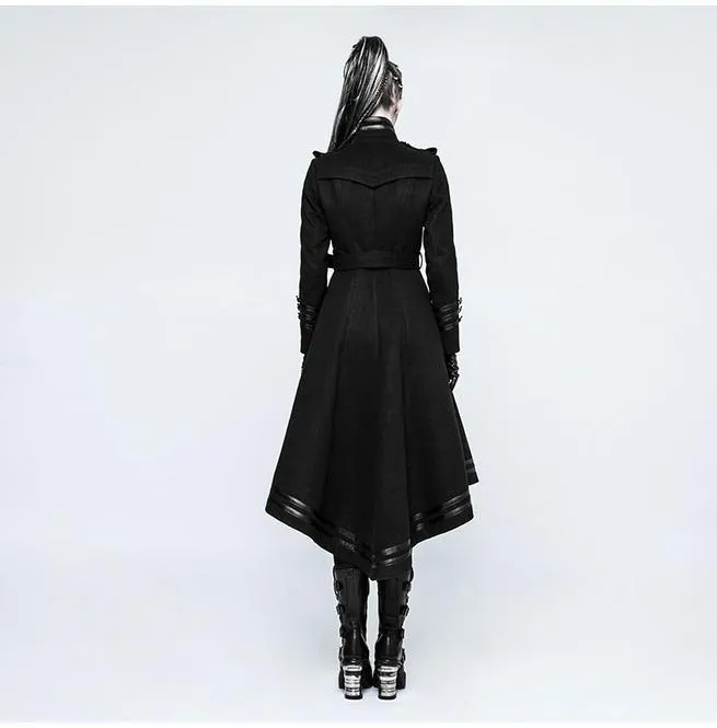 Women's Military Uniform Worsted Long Coat With Belt
