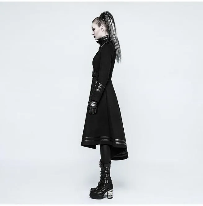 Women's Military Uniform Worsted Long Coat With Belt